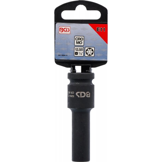 Légkulcsfej 1/2'' belső E-torx E11 hosszított - BGS