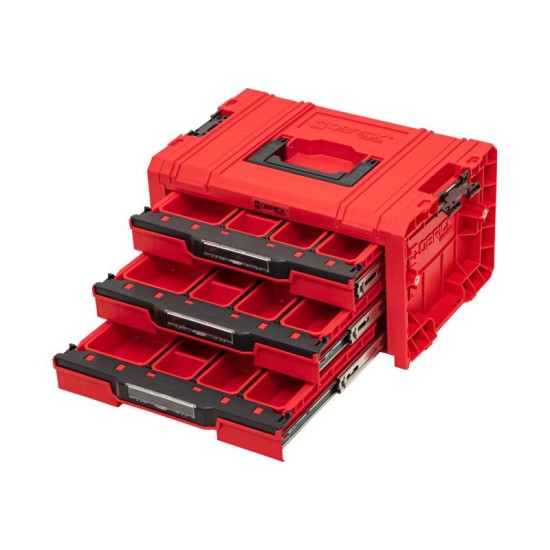 QBRICK SYSTEM PRO 2.0 Szerszámosláda Fiókos 3 EXPERT Red Ultra HD