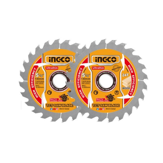 INGCO Fűrésztárcsa fához 140 x 20 x 1,0 mm / 24T (2 db)