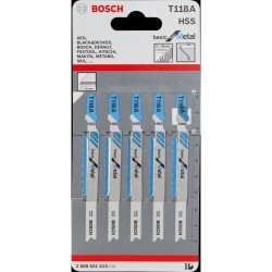 Fűrészlap dekopírfűrészhez, fémre   92 mm T118A - 5db - Bosch