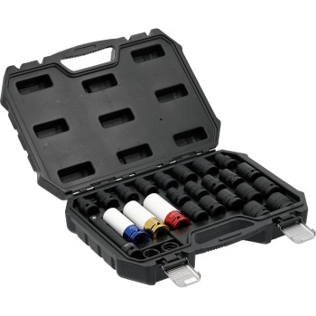 Légkulcsfej készlet 1/2'' 24 db 10-24 mm + E10-E24 - Légkulcsfej készlet 1/2'' 24 db 10-24 mm + E10-E24 -