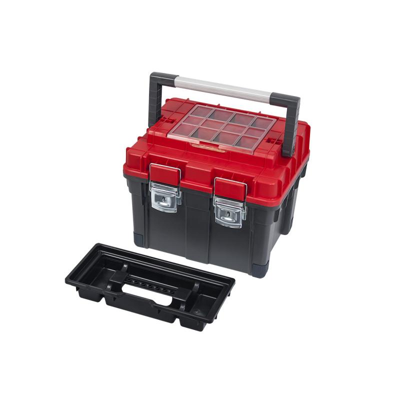 QBRICK REGULAR Szerszámosláda compact 2 carbo HD piros