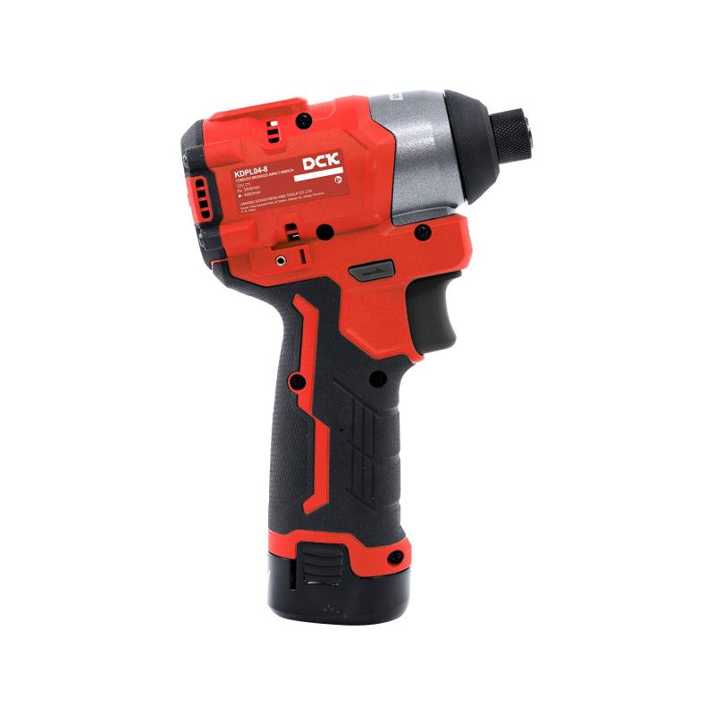 DCK Akkus ütvecsavarozó 1/4'' 140 Nm szénkefe nélküli 12 V (2 x 2,0 Ah akku + töltő)