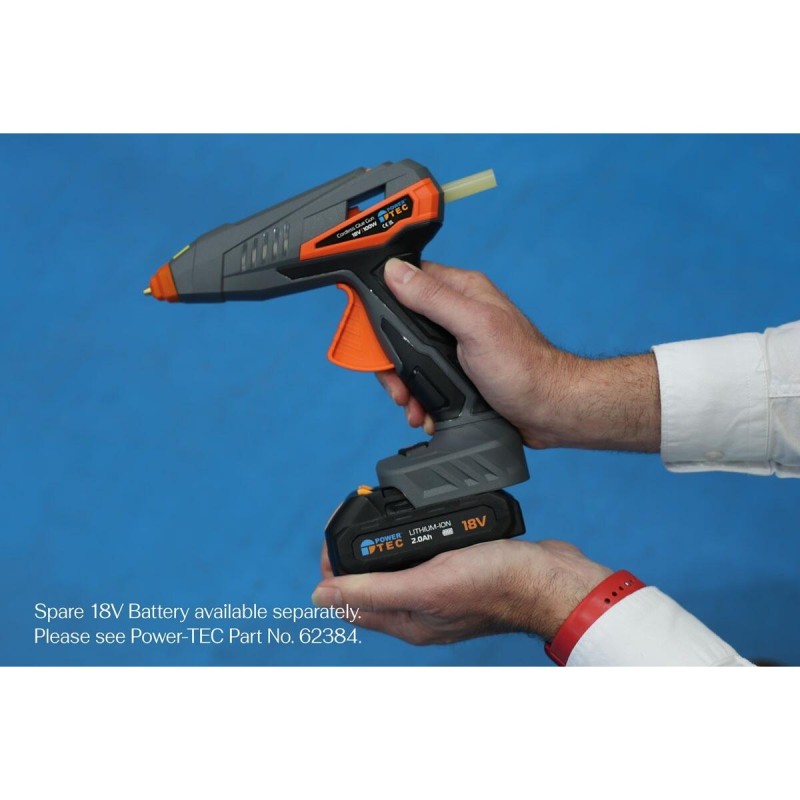 Ragasztópisztoly, akkus 18 V Li-Ion - 220°C - Powertec