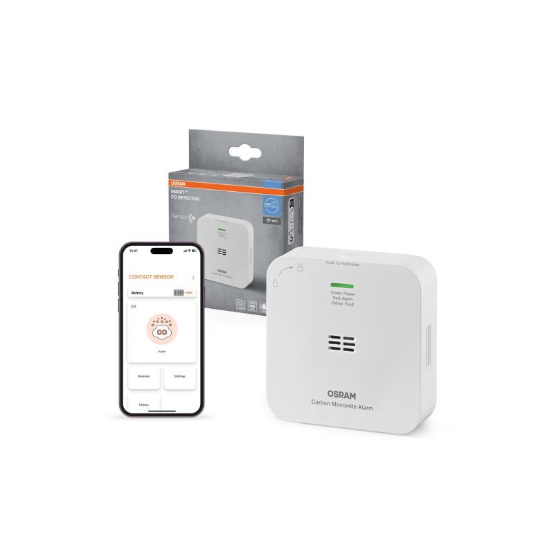 OSRAM SMART+ WIFI CO szén-monoxid vészjelző 2 x AA max. 10 év fehér OSRAM SMART+ WIFI CO szén-monoxid vészjelző 2 x AA max. 10 év fehér