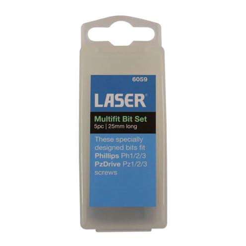Bit készlet 5 db-os Multifit rövid (LAS-6059)