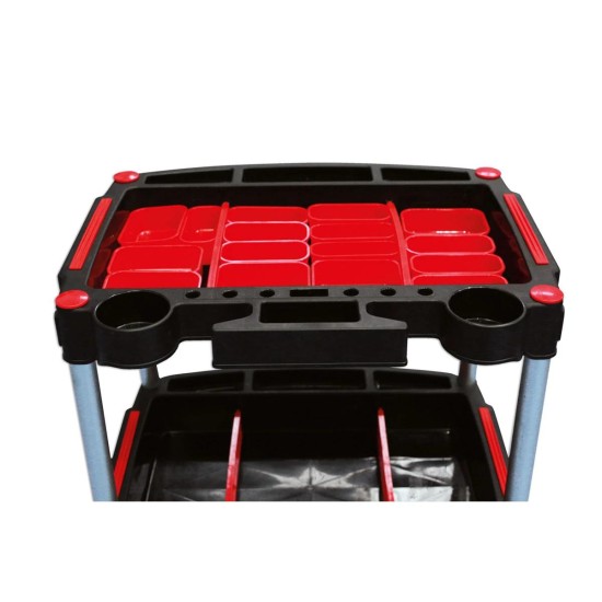 Szerszámos kocsi - szerviztálcás, polcos, profi kivitel (CON-36999)