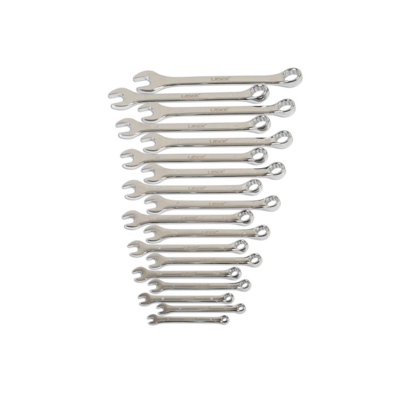 Csillag-villáskulcs klt. 18 db-os 6-24 mm tükrös-polírozott kivitel (LAS-6758)