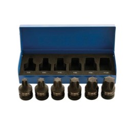 Dugókulcs, gépi Torx T55-T100 6 db-os - alacsony profil (LAS-4947) Dugókulcs, gépi Torx T55-T100 6 db-os - alacsony profil (LAS-4947)