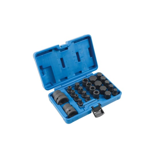 Bit készlet teherautós 3/4" és 1" 24 db-os gépi imbusz+torx+XZN+E-torx (LAS-6891)