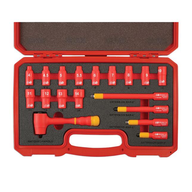 Dugókulcs klt. VDE 1000 V Szigetelt/Hibrid szerszám klt.1/4" 18 db-os (LAS-6145) Dugókulcs klt. VDE 1000 V Szigetelt/Hibrid szerszám klt.1/4" 18 db-os (LAS-6145)