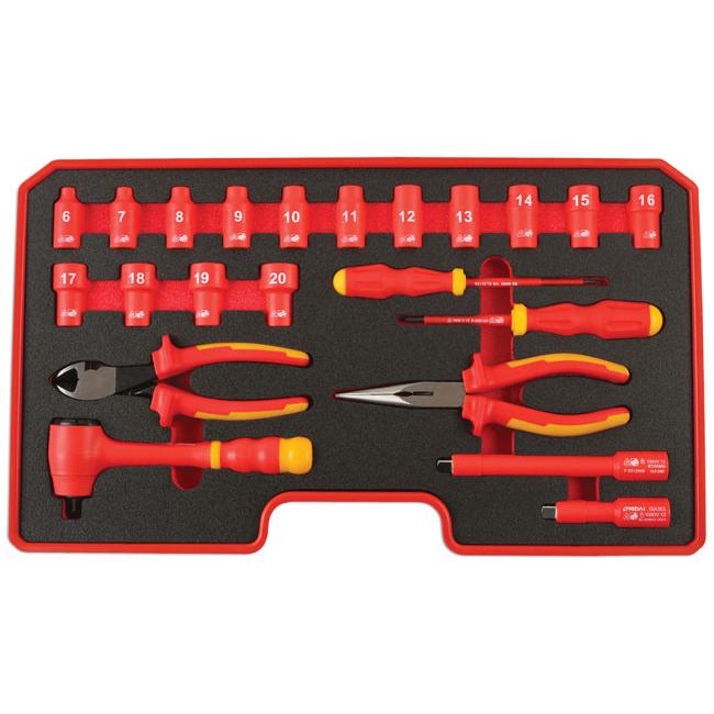 Dugókulcs klt. VDE 1000 V Szigetelt/Hibrid szerszám klt.3/8" 22 db-os (LAS-6146) Dugókulcs klt. VDE 1000 V Szigetelt/Hibrid szerszám klt.3/8" 22 db-os (LAS-6146)