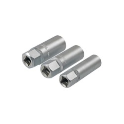 Gyertyadugókulcs klt. 14-16-18 mm Vékonyfalú 3/8" (LAS-7295) Gyertyadugókulcs klt. 14-16-18 mm Vékonyfalú 3/8" (LAS-7295)