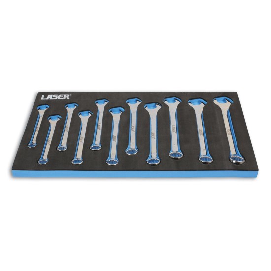 Csillag-villáskulcs klt. 15-25 mm EVA tálcán (LAS-6493)