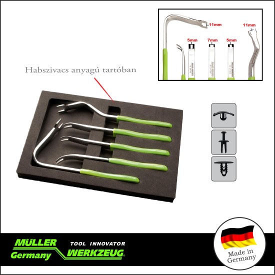 Patent kiszedő szerszám klt. spec. 175-195 mm 5db-os (MLR-277 015)