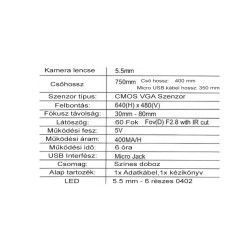 Videoszkóp - inspekciós kamera 5.5 mm FINGERSCOPE "UJJKAMERA" (HU23130) Videoszkóp - inspekciós kamera 5.5 mm FINGERSCOPE "UJJKAMERA" (HU23130)