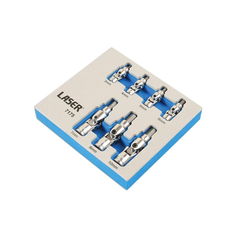 Dugókulcs készlet, imbusz, csuklós 3-10 mm (LAS-7175)