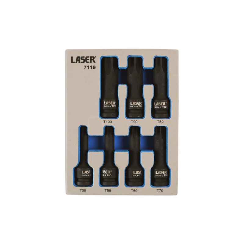 Gépi dugókulcs klt. Torx T50-T100 (LAS-7119) Gépi dugókulcs klt. Torx T50-T100 (LAS-7119)