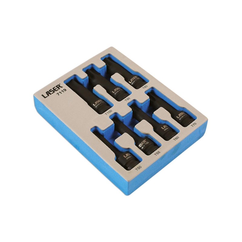 Gépi dugókulcs klt. Torx T50-T100 (LAS-7119) Gépi dugókulcs klt. Torx T50-T100 (LAS-7119)