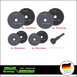 Vágókorong készlet 10 mm Mini korong + adapter 9db-os (MLR-110 400) Vágókorong készlet 10 mm Mini korong + adapter 9db-os (MLR-110 400)