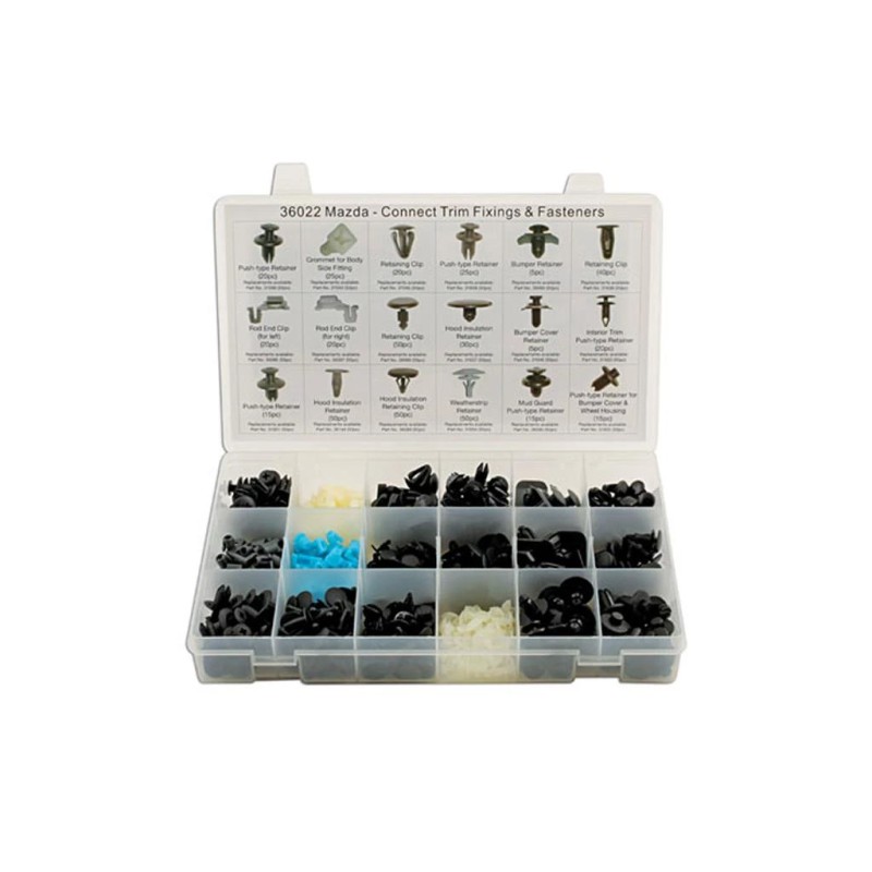 Műanyag patent készlet Mazda gépk. - 475 db (CON-36022) Műanyag patent készlet Mazda gépk. - 475 db (CON-36022)