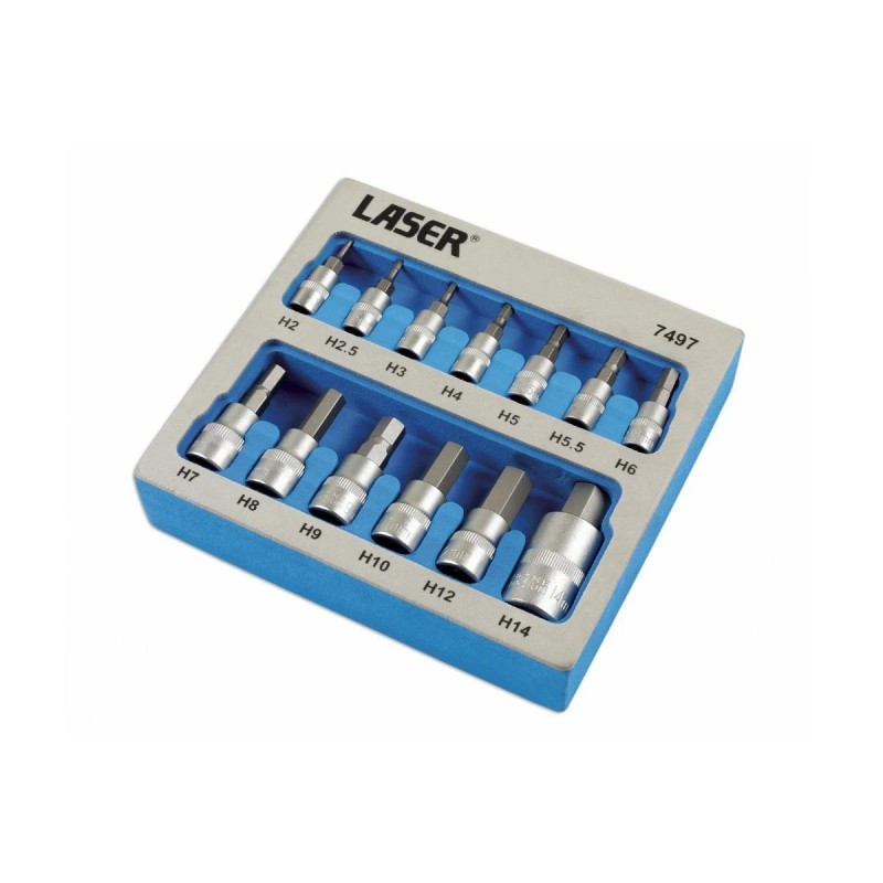 Rátűzőkulcs - crowa+bit klt. imbusz H2-H14 13r. - EVA tálcán (LAS-7497)