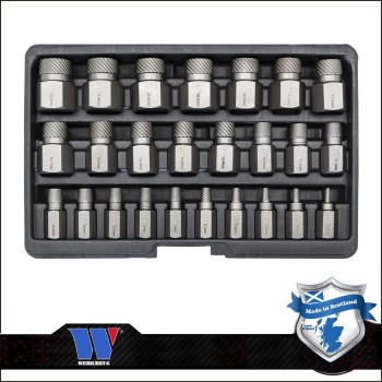 Csavarkiszedő klt. - sérült fejű csavarokhoz - Torx és XZN 25 részes (7020-WW) Csavarkiszedő klt. - sérült fejű csavarokhoz - Torx és XZN 25 részes (7020-WW)