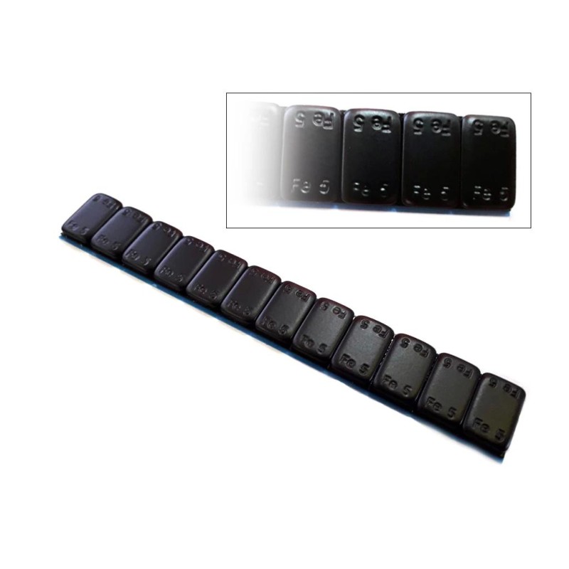 Centírozó súly öntapadós Acél + Festett 12x5 g = 60 g - FEKETE (EXPTPALU-FE1B)