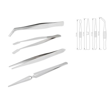 Csipesz készlet 4 db 112 - 122 mm egyenes, hajlított, lapos, szorító (PT-10779)