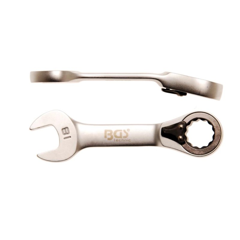 Csillag-villás racsnis rövid, irányváltós 18 mm (BGS-30718)