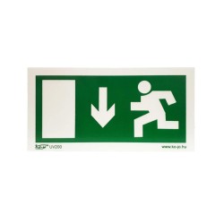 Tábla utánvilágítós öntapadós menekülési irány Le 200x100 UV200 (MJ001) Tábla utánvilágítós öntapadós menekülési irány Le 200x100 UV200 (MJ001)