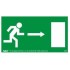 Tábla utánvilágítós öntapadós menekülési irány jobbra 200x100 UV200 (MJ003)