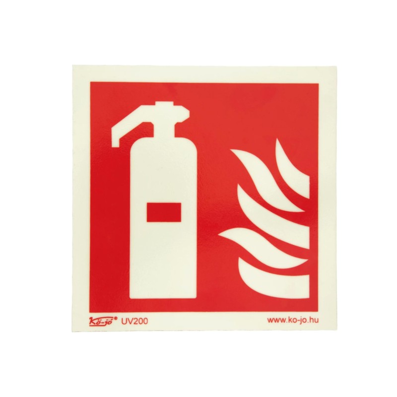 Tábla utánvilágítós öntapadós Tűzoltókészülék 150x150 UV200 (TT004)