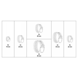 YATO Tömlőbilincs készlet 26 részes 16-40 mm (YT-06782) YATO Tömlőbilincs készlet 26 részes 16-40 mm (YT-06782)