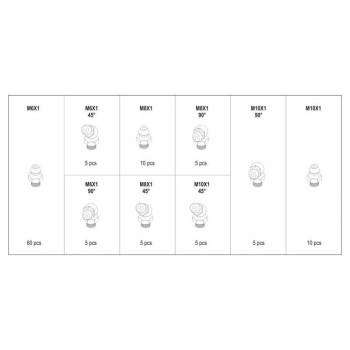 YATO Zsírzógomb (zsírzófej) készlet 110 db (YT-06888) YATO Zsírzógomb (zsírzófej) készlet 110 db (YT-06888)