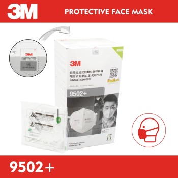 Légzésvédő maszk - FFP2 - KN95 szelep nélküli, fejpánttal, professzionális, 3M (9502+) Légzésvédő maszk - FFP2 - KN95 szelep nélküli, fejpánttal, professzionális, 3M (9502+)