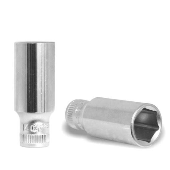 Dugókulcs - crowafej 1/4' 6 lap hosszú 14 mm Genius ( 225214 )