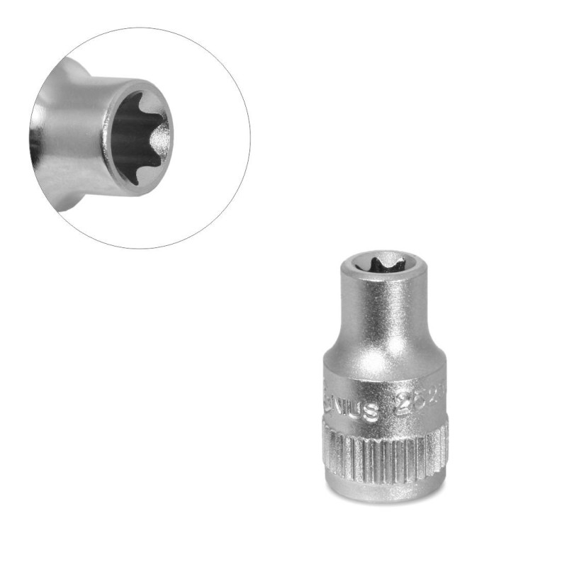 Dugókulcs - crowafej 1/4' belső torx E06 Genius (252506)