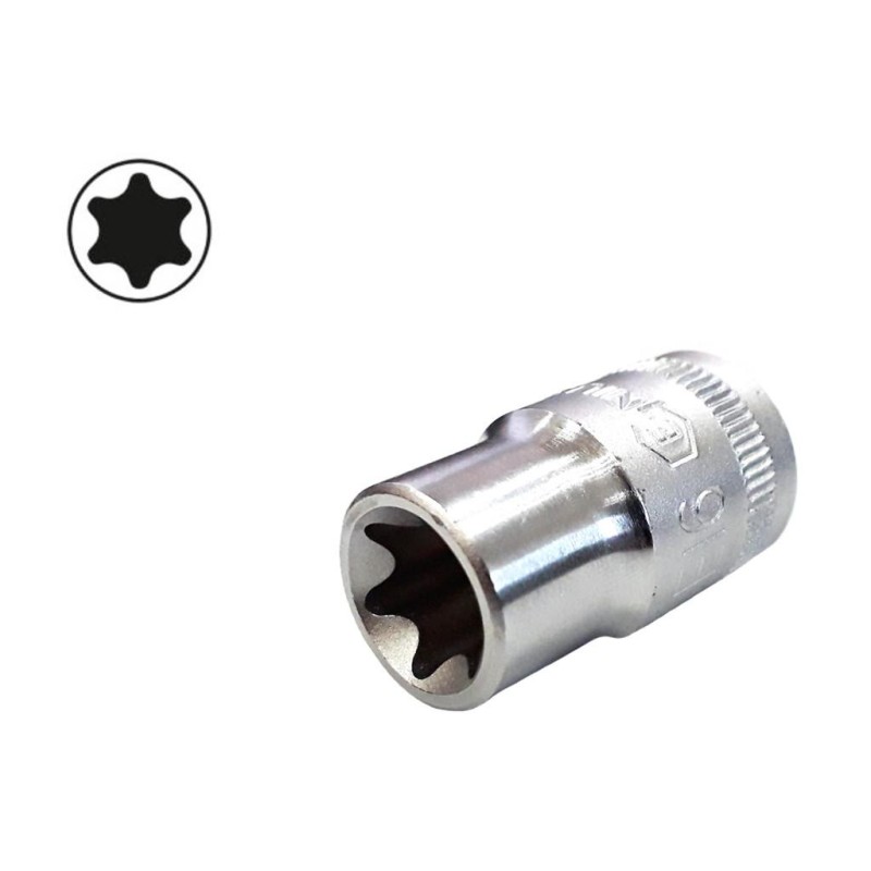 Dugókulcs - crowafej 3/8' belső torx E16 Genius (353516)