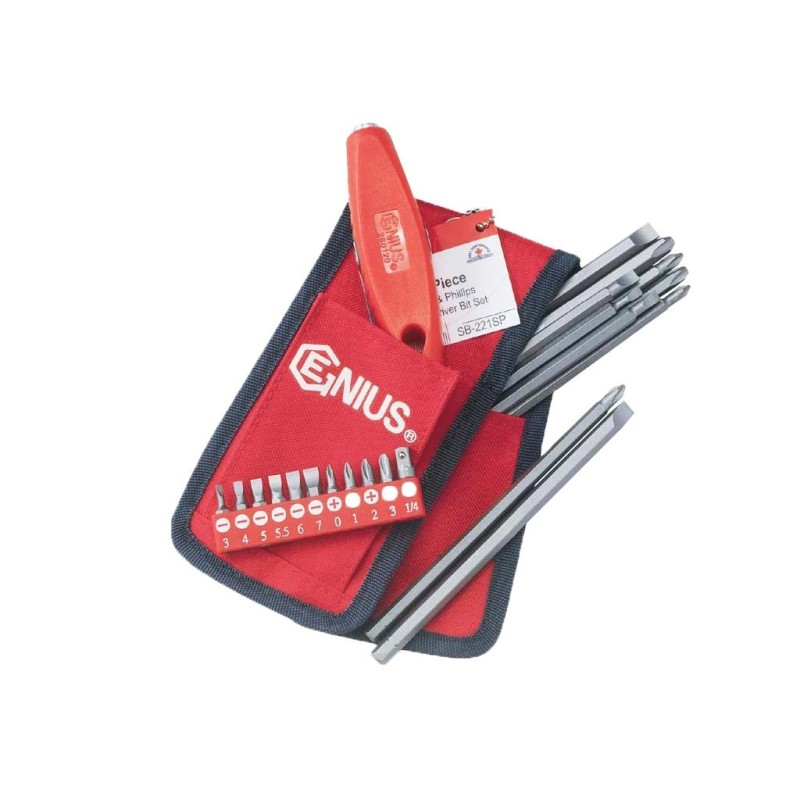 Bit klt. egyenes+ nyél lapos és csilalgfejű 1/4' - 5/16' Genius ( SB-221SP )