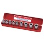 Dugókulcs - crowafej klt. 1/2&quot; belső E-torx E10-E24 9 db-os Genius (TX-409)