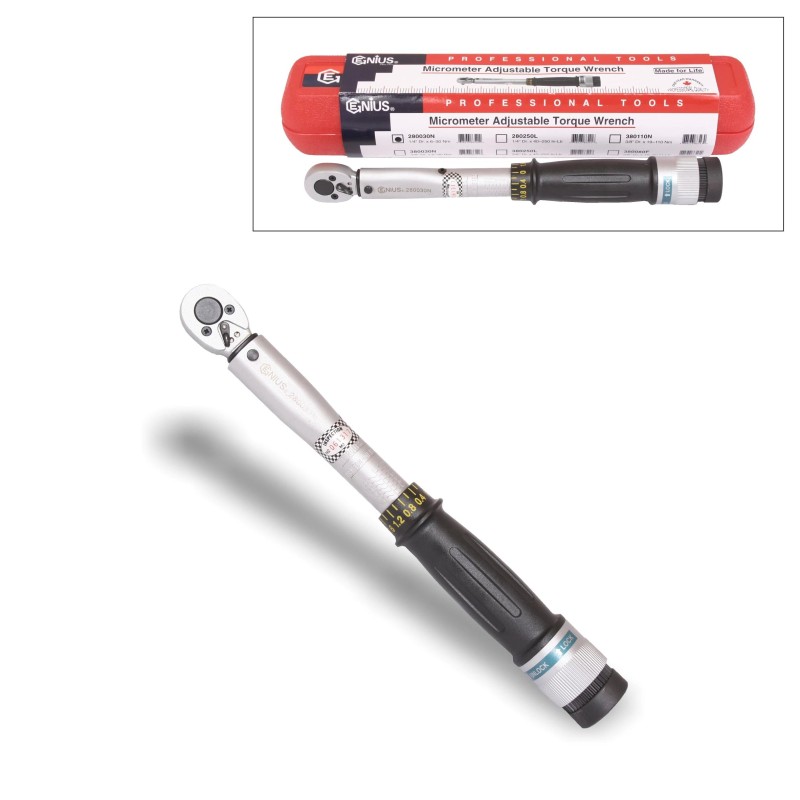 Nyomatékkulcs 006-30 Nm 1/4' - kalibrálva - Genius (280030N) Nyomatékkulcs 006-30 Nm 1/4' - kalibrálva - Genius (280030N)