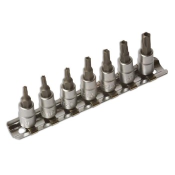 Bit készlet torx 5 ágú-lyukas 07 db-os 1/4' (LAS-3389) Bit készlet torx 5 ágú-lyukas 07 db-os 1/4' (LAS-3389)