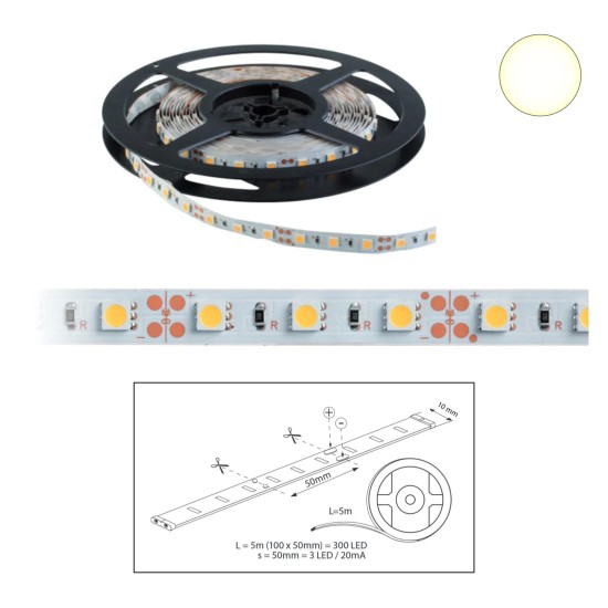 Szalag LED 5050 beltéri 60 db/m - 3000K - ELMARK (99LED670)