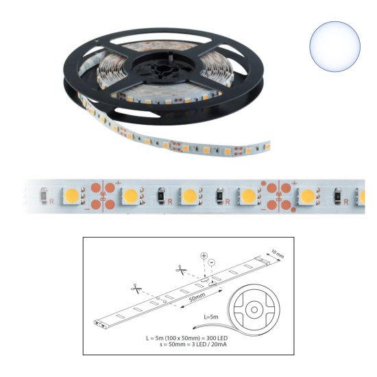 Szalag LED 5050 beltéri 60 db/m - 6500K - ELMARK (99LED671)