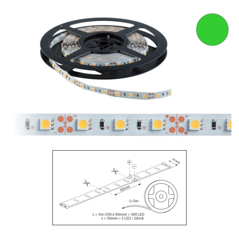 Szalag LED 5050 beltéri 60 db/m - zöld - ELMARK (99LED673) Szalag LED 5050 beltéri 60 db/m - zöld - ELMARK (99LED673)