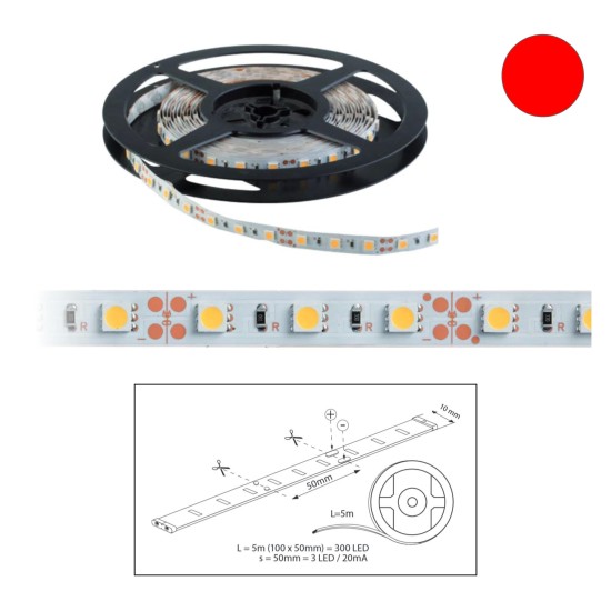 Szalag LED 5050 beltéri 60 db/m - piros - ELMARK (99LED675)