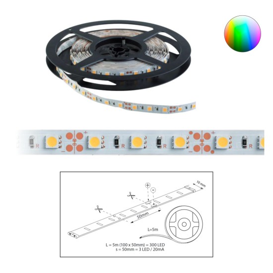 Szalag LED 5050 beltéri 60 db/m - RGB - ELMARK (99LED676)