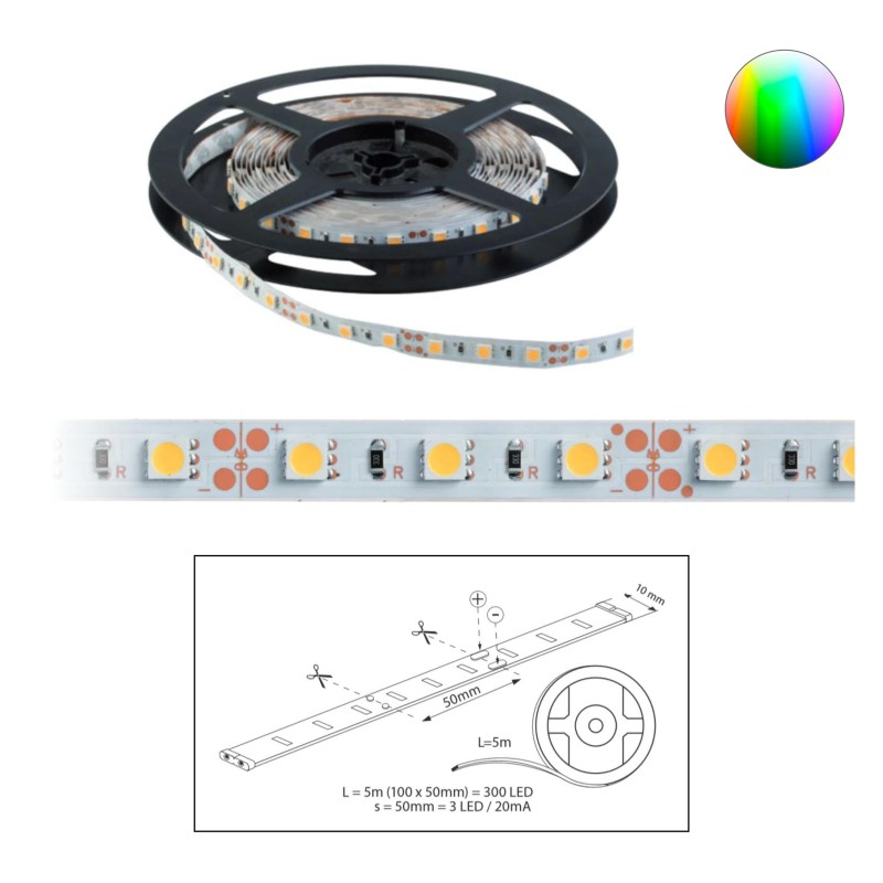 Szalag LED 5050 beltéri 60 db/m - RGB - ELMARK (99LED676) Szalag LED 5050 beltéri 60 db/m - RGB - ELMARK (99LED676)