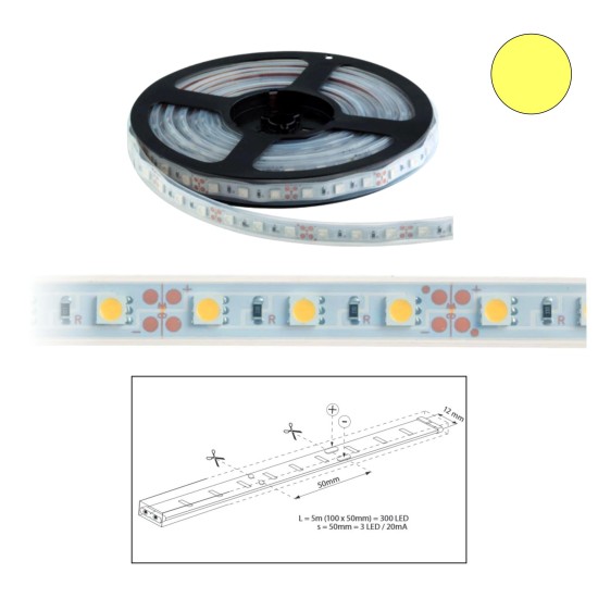 Szalag LED 5050 kültéri 60 db/m - sárga - ELMARK (99LED679)